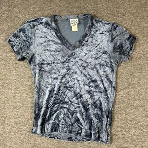 Vintage Y2K Roxy Wear Velour Baby Tee T-Shirt Juniors‎ Medium M Blue Shiny